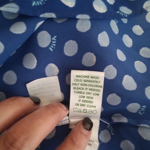 Lilly pulitzer Langston pocket dot royal purple women's blouse SZ small - Picture 8 of 10